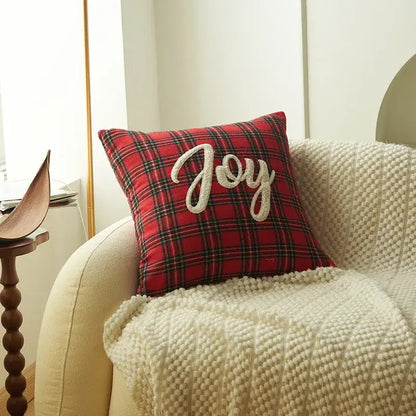 Festive cartoon letter embroidered pillow cover living room decor