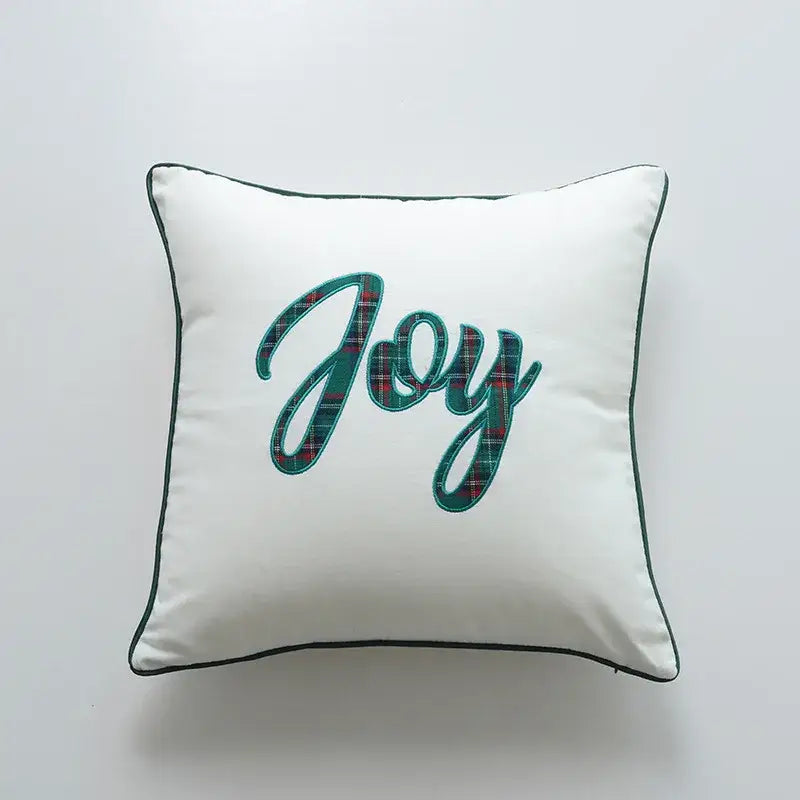Festive cartoon letter embroidered pillow cover living room decor