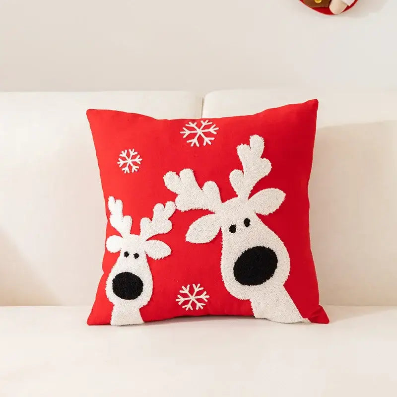 Festive cartoon letter embroidered pillow cover living room decor