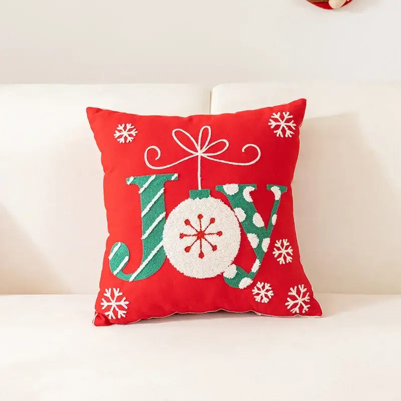 Festive cartoon letter embroidered pillow cover living room decor