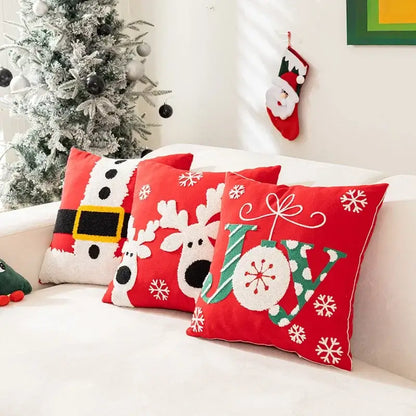 Festive cartoon letter embroidered pillow cover living room decor