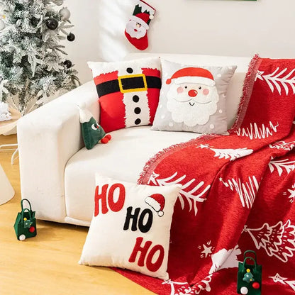 Festive cartoon letter embroidered pillow cover living room decor