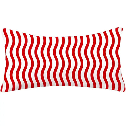Red plaid christmas cotton linen pillowcases living room deer decor