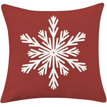 Red plaid christmas cotton linen pillowcases living room deer decor