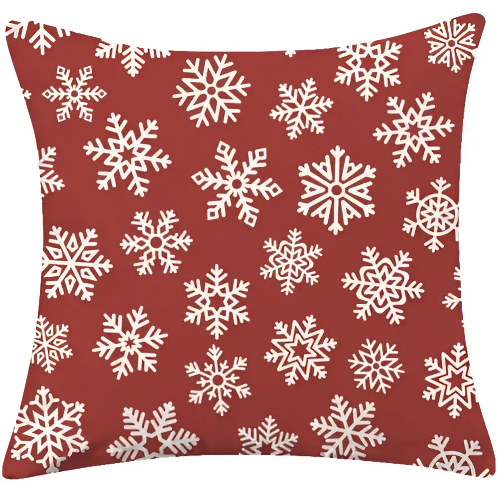 Red plaid christmas cotton linen pillowcases living room deer decor