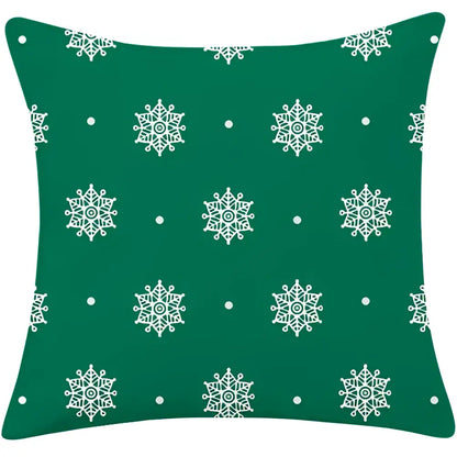 Red plaid christmas cotton linen pillowcases living room deer decor