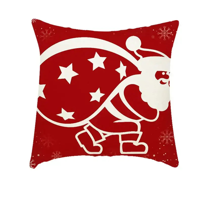Festive red & white plaid christmas cushion cover living room decor