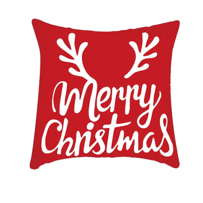 Festive red & white plaid christmas cushion cover living room decor