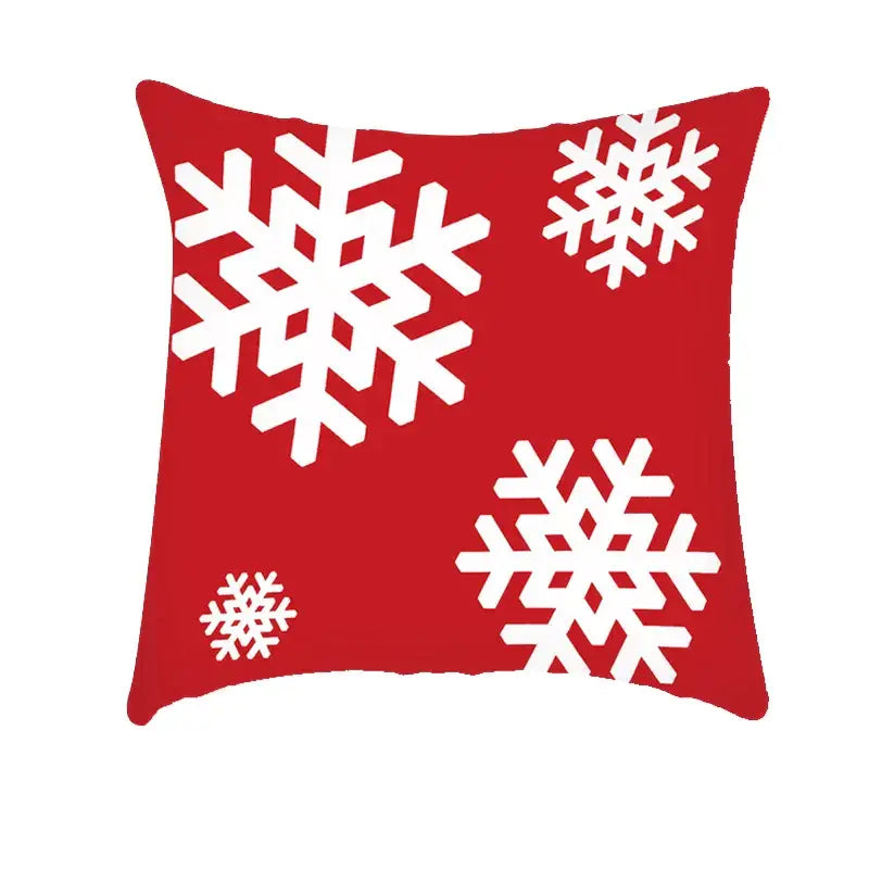 Festive red & white plaid christmas cushion cover living room decor