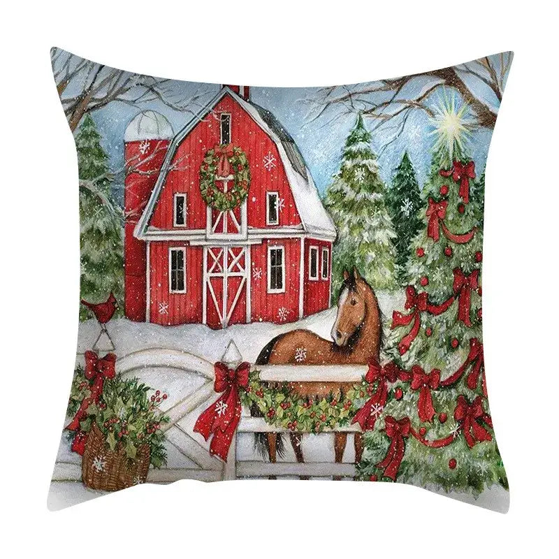 Vintage festive christmas cushion cover set living room decor