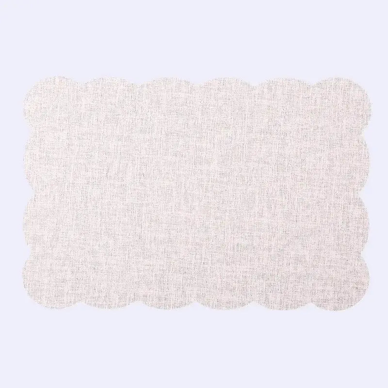 Elegant beige scalloped linen christmas decor placemat dining room