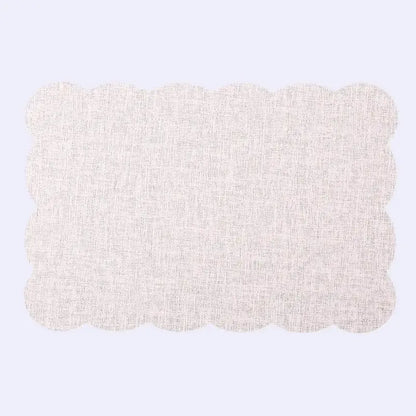Elegant beige scalloped linen christmas decor placemat dining room