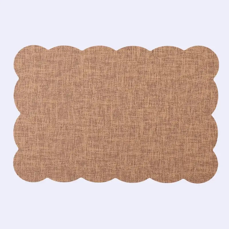 Elegant beige scalloped linen christmas decor placemat dining room