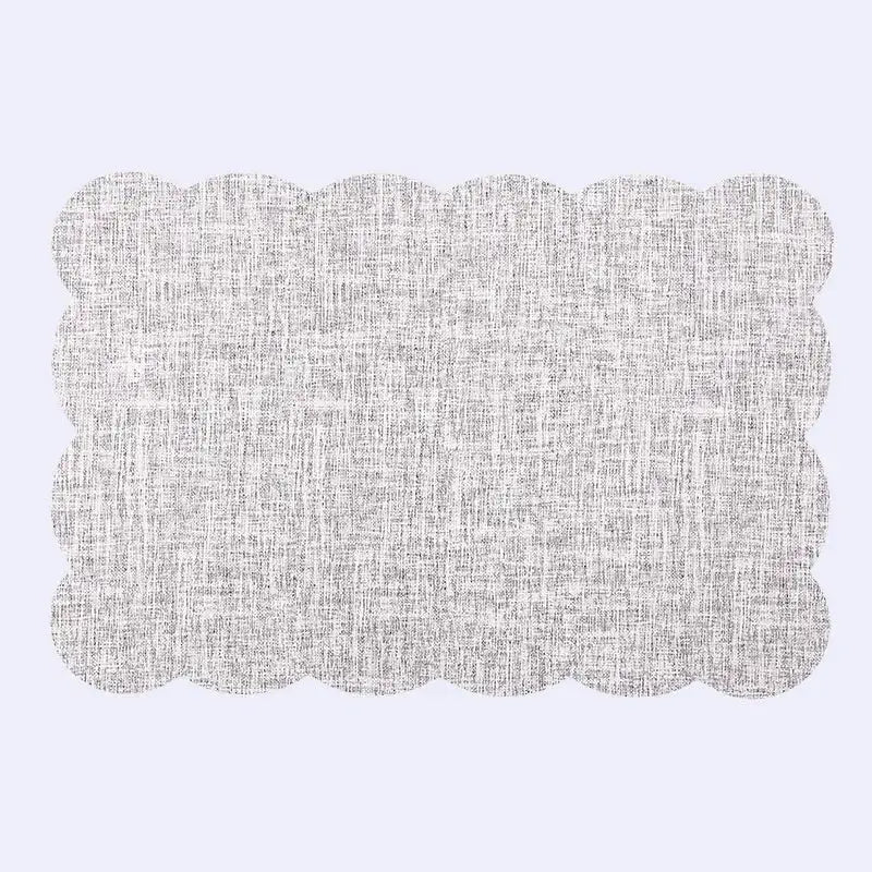 Elegant beige scalloped linen christmas decor placemat dining room