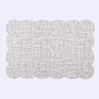 Elegant beige scalloped linen christmas decor placemat dining room