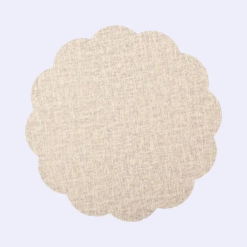 Elegant beige scalloped linen christmas decor placemat dining room