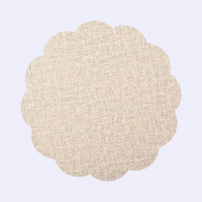 Elegant beige scalloped linen christmas decor placemat dining room