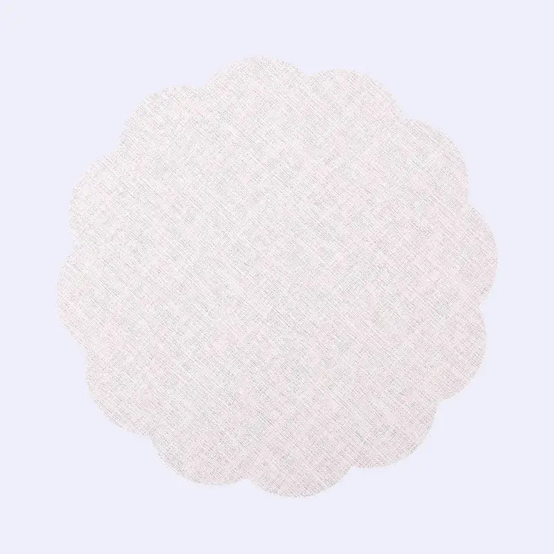 Elegant beige scalloped linen christmas decor placemat dining room