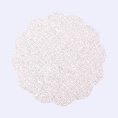 Elegant beige scalloped linen christmas decor placemat dining room
