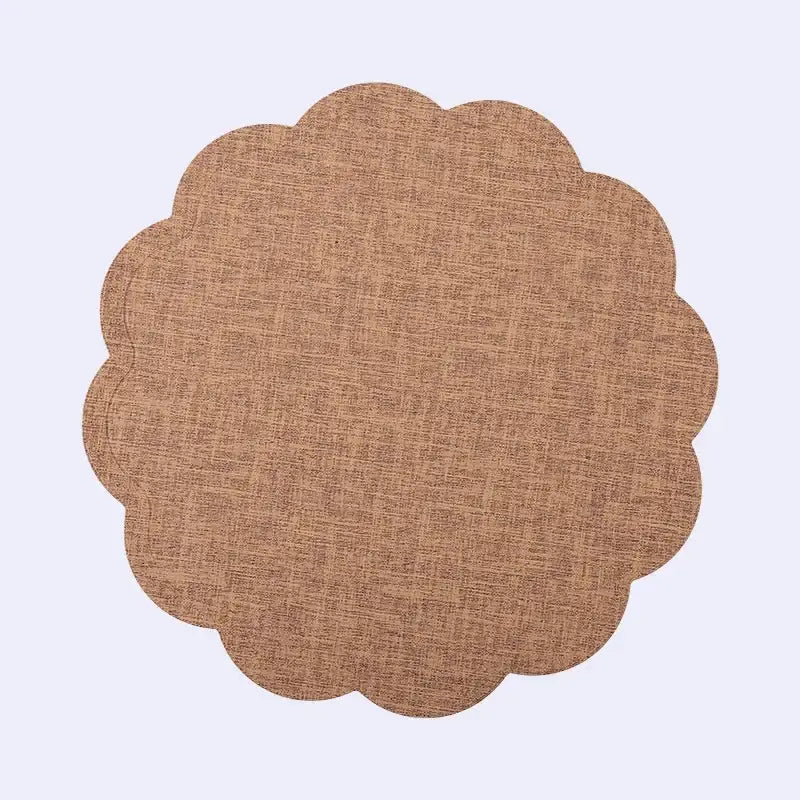 Elegant beige scalloped linen christmas decor placemat dining room