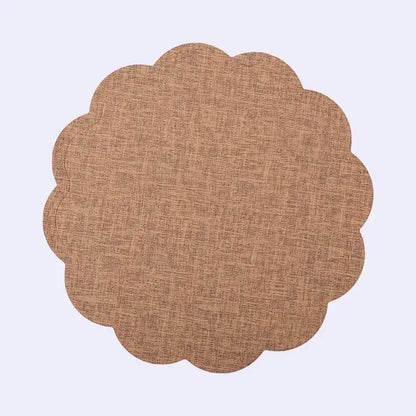 Elegant beige scalloped linen christmas decor placemat dining room