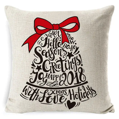 Festive reindeer and gnome christmas pillow cover set living room