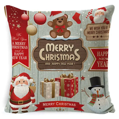 Festive reindeer and gnome christmas pillow cover set living room