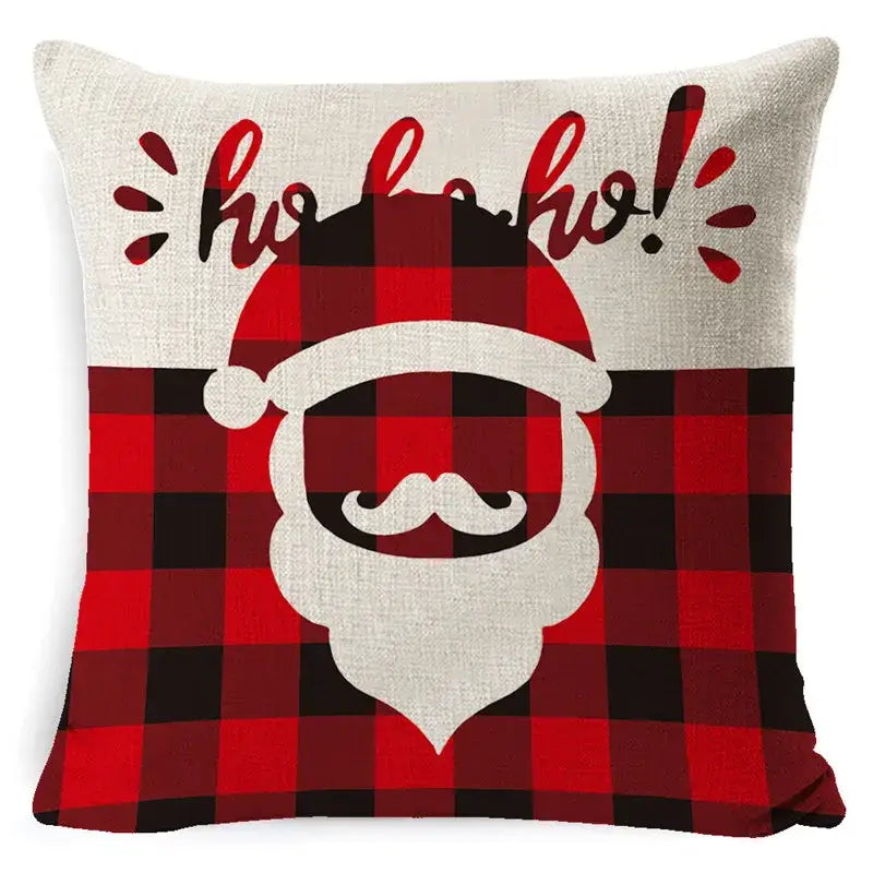 Festive reindeer and gnome christmas pillow cover set living room