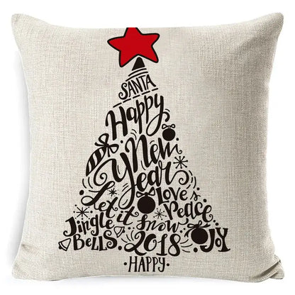 Festive reindeer and gnome christmas pillow cover set living room