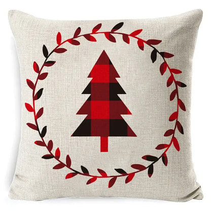 Festive reindeer and gnome christmas pillow cover set living room