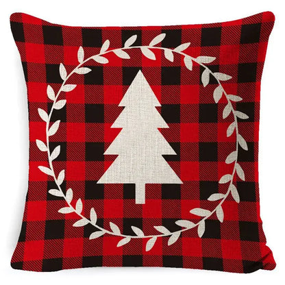 Festive reindeer and gnome christmas pillow cover set living room
