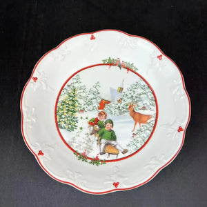 Festive red & white ceramic christmas dinnerware set – dining room