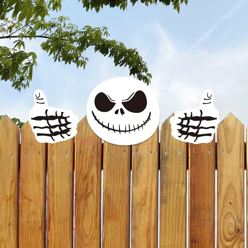 Festive character wooden fence christmas door frame decor