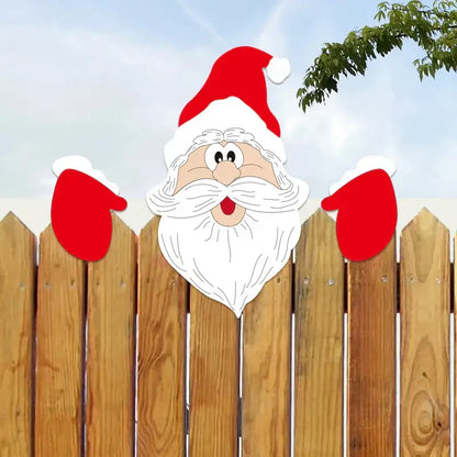 Festive character wooden fence christmas door frame decor