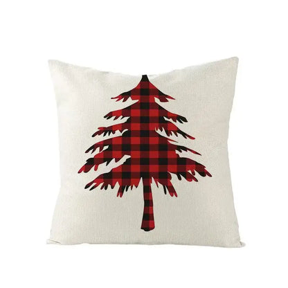 Red and white christmas elk letter pillowcase living room decor