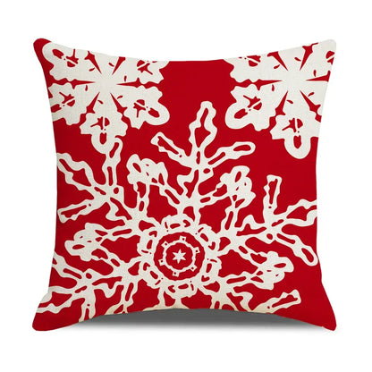 Red and white christmas elk letter pillowcase living room decor