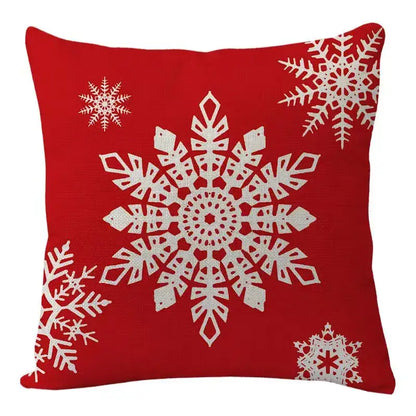 Red and white christmas elk letter pillowcase living room decor