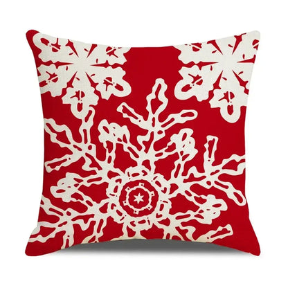 Farmhouse red christmas elk pillowcase living room embroidered decor