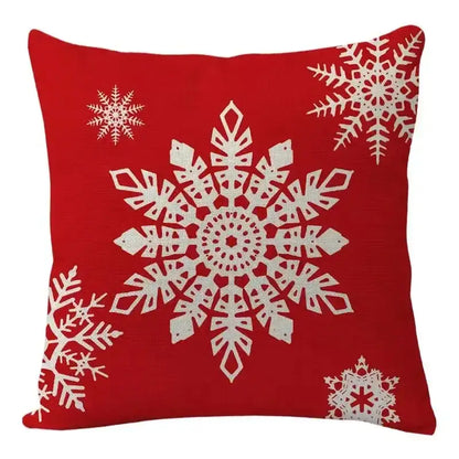 Farmhouse red christmas elk pillowcase living room embroidered decor