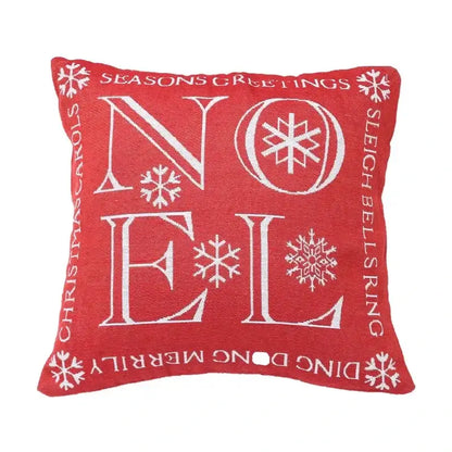 Farmhouse red christmas elk pillowcase living room embroidered decor