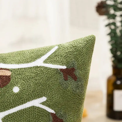 Red snowflake embroidered cushion cover living room velvet pillow