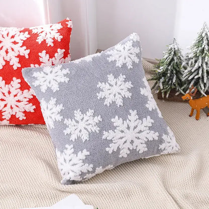 christmas embroidered snowman & santa pillows living room