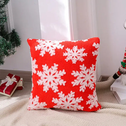 christmas embroidered snowman & santa pillows living room