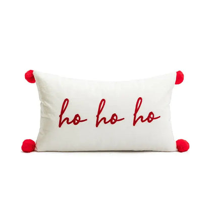 Christmas embroidered red geometric cushion cover living room decor