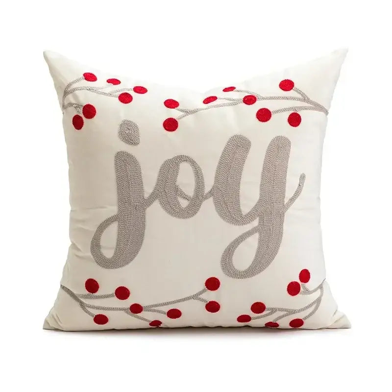 Christmas embroidered red geometric pillow cover living room decor