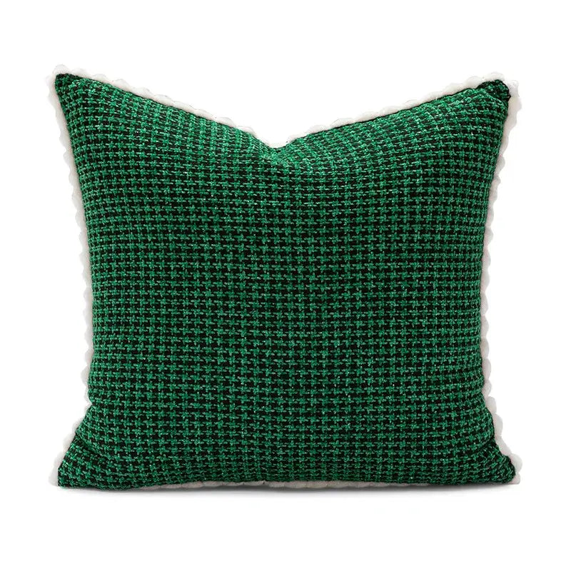 Christmas embroidered red geometric pillow cover living room decor