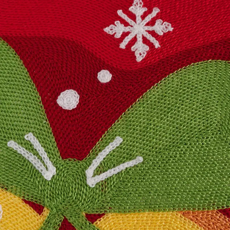 christmas embroidery cushion cover white & red living room