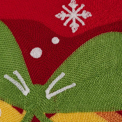 christmas embroidery cushion cover white & red living room
