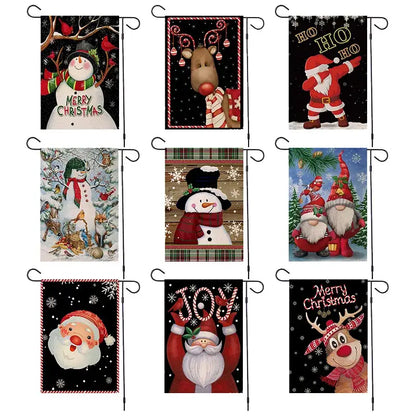 Woodland animals christmas festive garden flag outdoor decor