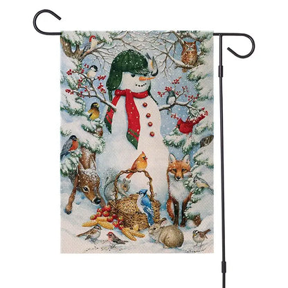 Woodland animals christmas festive garden flag outdoor decor